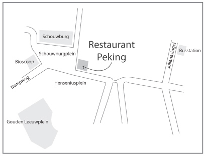 plattegrond Chinees restaurant Peking te Venray